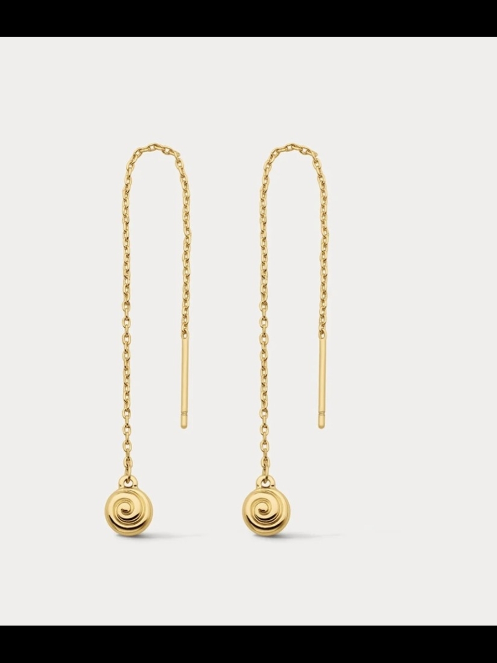 Luv AJ Gold Spiral Threader Drop Earrings